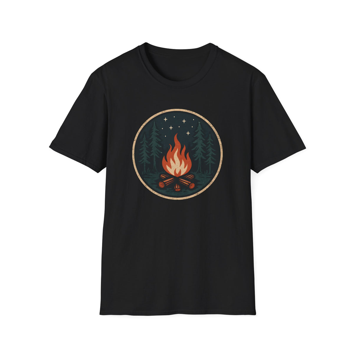 Campfire Night T-Shirt — Cozy Wilderness Bonfire Graphic Tee