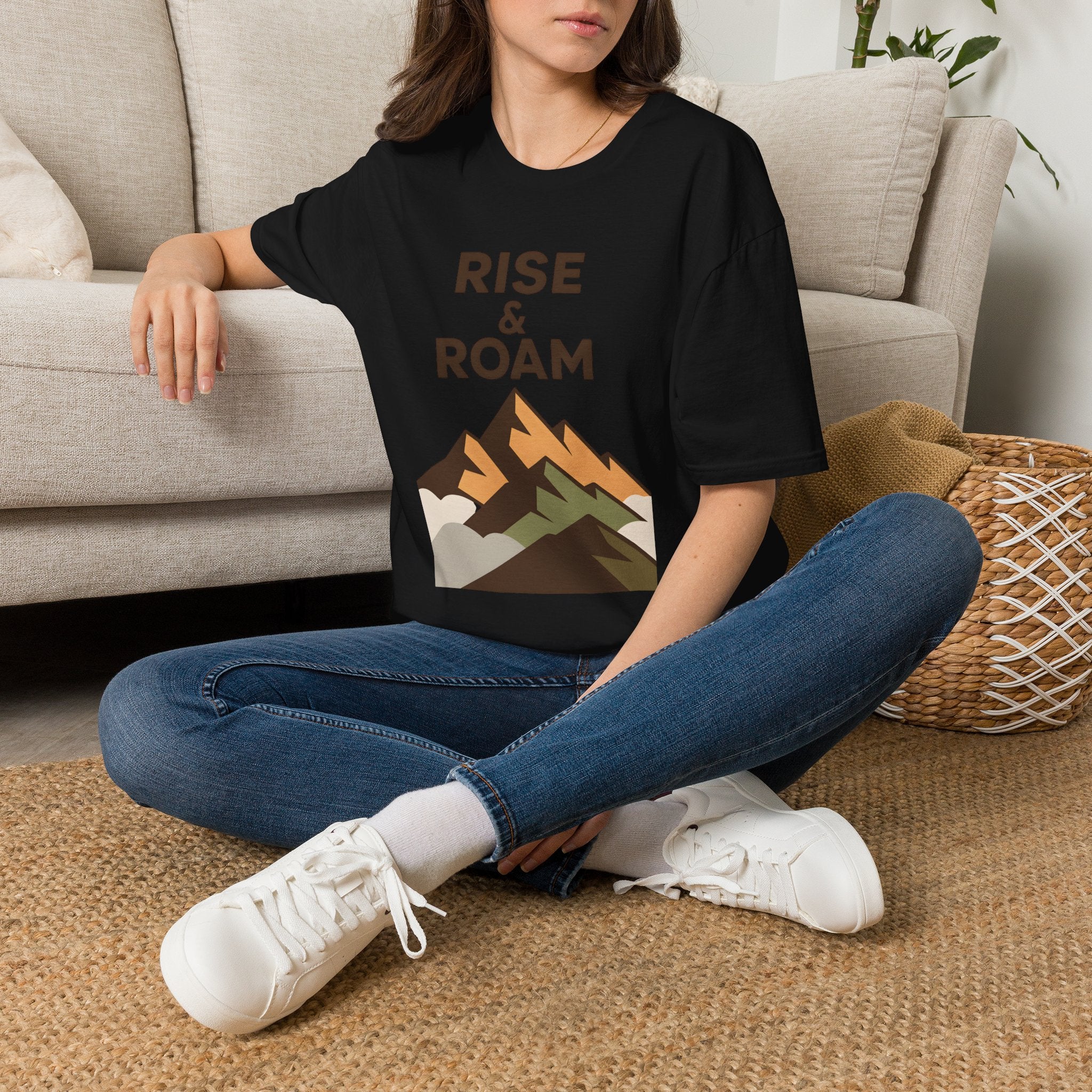 Rise & Roam Mountain T-Shirt — Adventure Graphic Tee for Hikers & Travelers