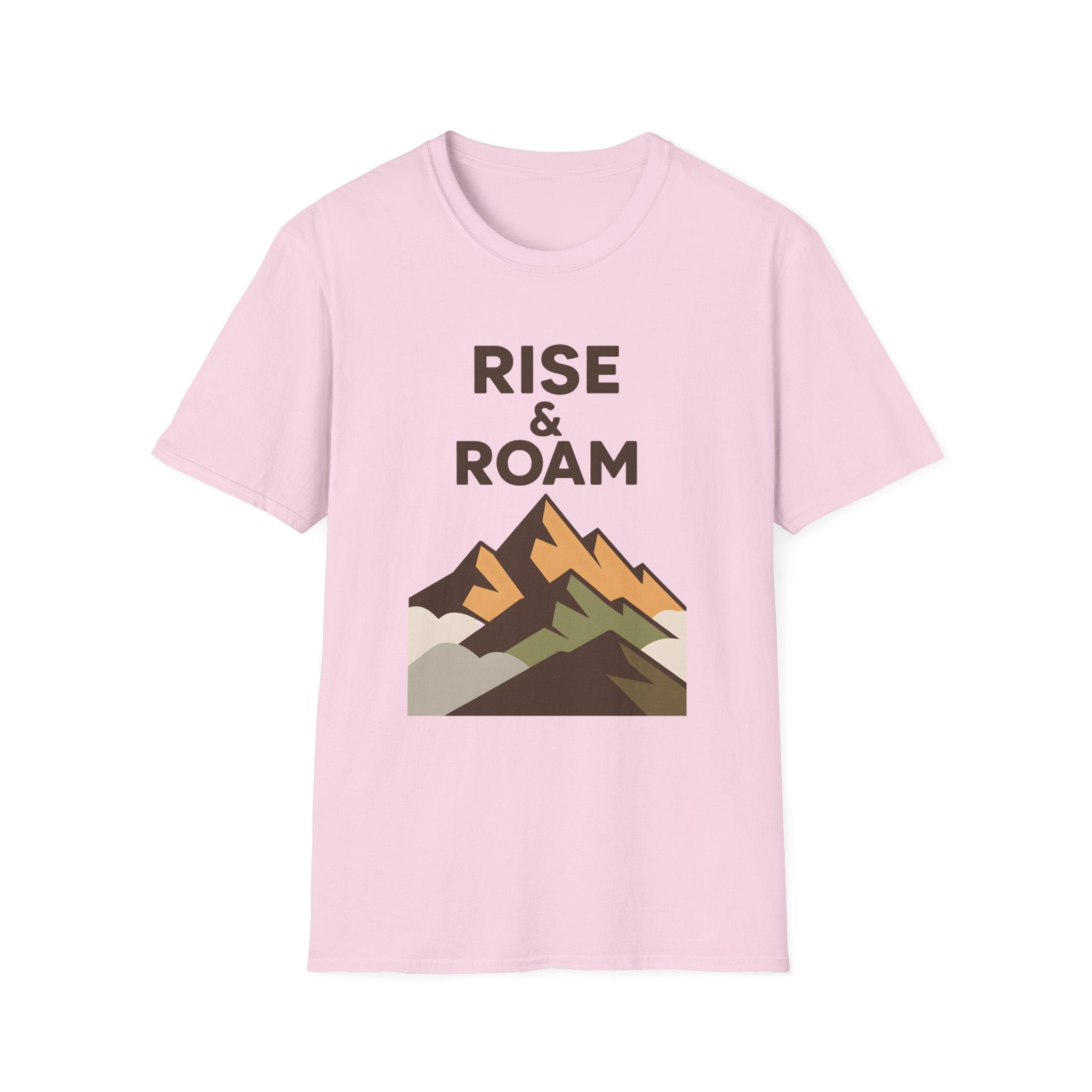 Rise & Roam Mountain T-Shirt — Adventure Graphic Tee for Hikers & Travelers
