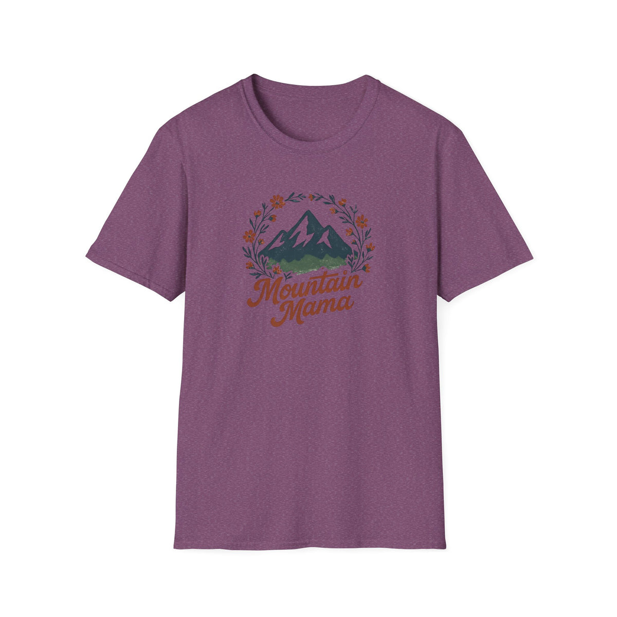 Mountain Mama T-Shirt — Floral Mountain Graphic Tee for Outdoor Moms