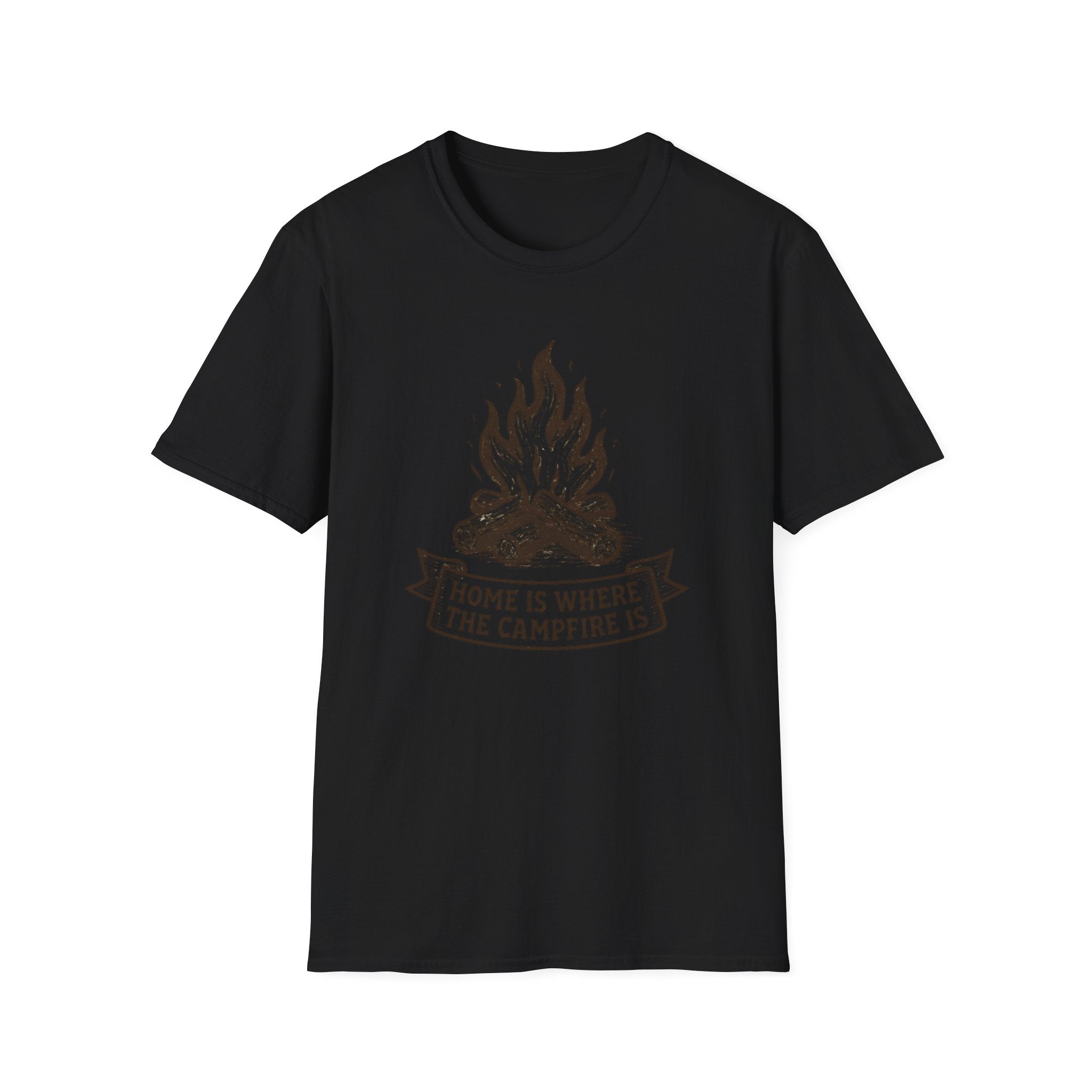 Campfire Graphic T-Shirt — "Home Is Where the Campfire Is" Outdoor Tee