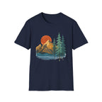 Mountain Sunset T-Shirt — Vintage Pine Forest Graphic