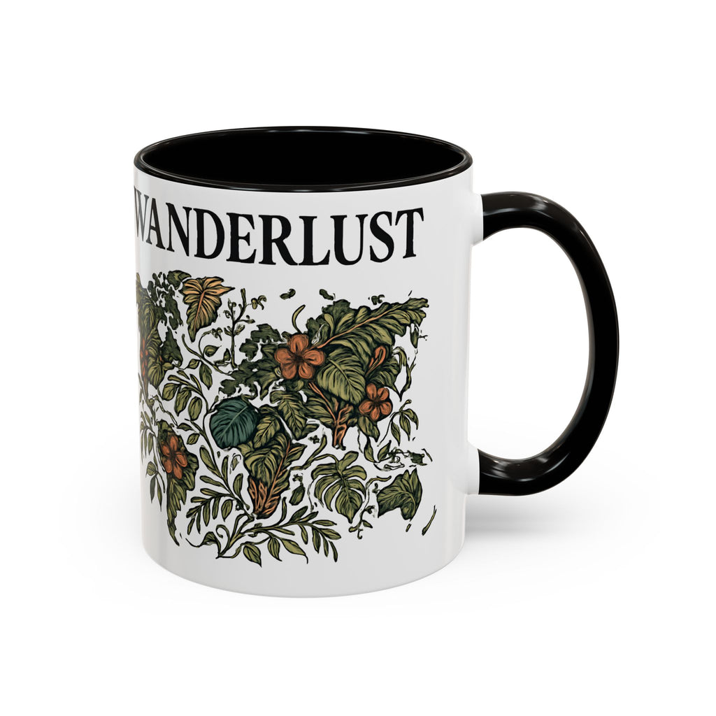 Wanderlust Floral Travel Mug — 11oz/15oz Ceramic Coffee Cup