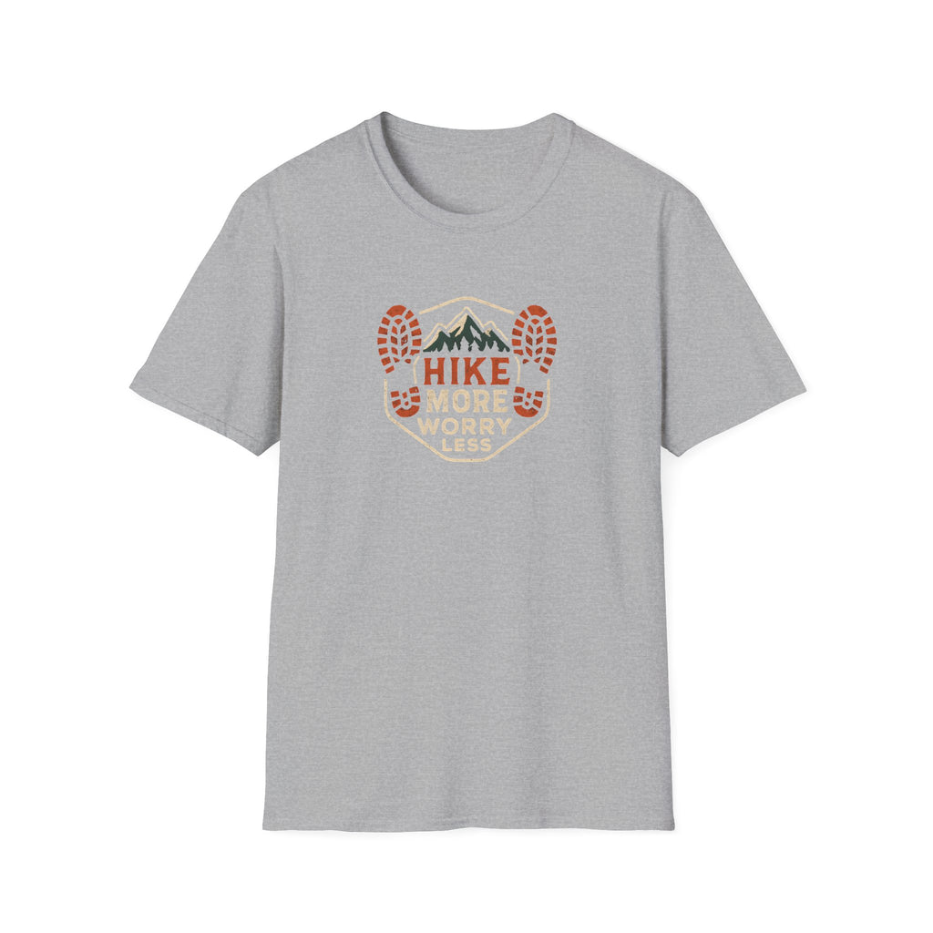 Hike More Worry Less T-Shirt — Outdoor Hiking Graphic Tee