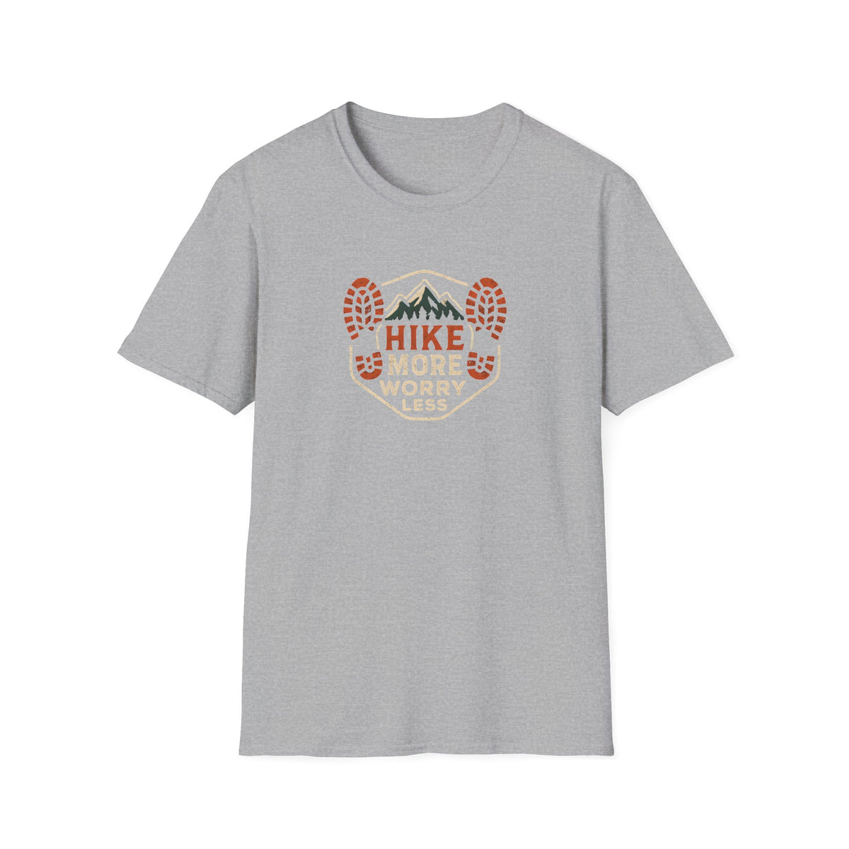 Hike More Worry Less T-Shirt — Outdoor Hiking Graphic Tee