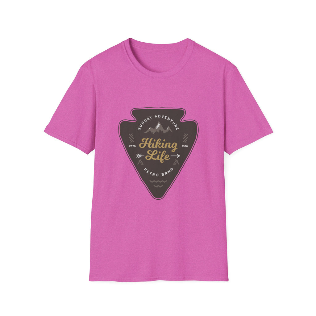 Hiking Life Graphic T-Shirt — Sunday Adventure Mountain Badge Tee