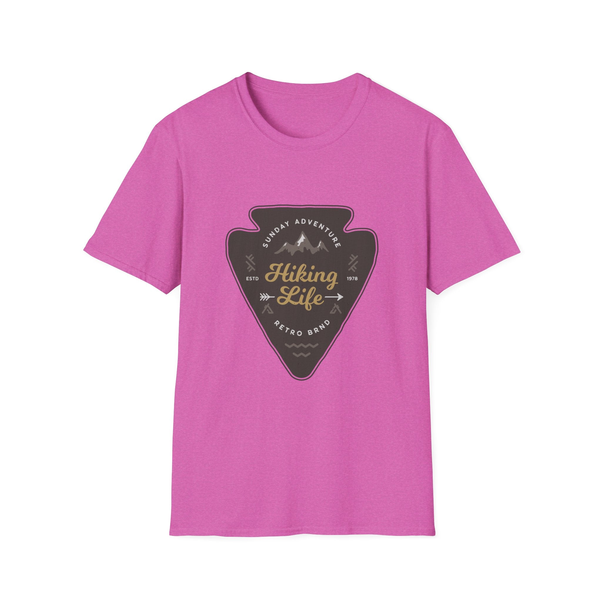 Hiking Life Graphic T-Shirt — Sunday Adventure Mountain Badge Tee