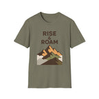 Rise & Roam Mountain T-Shirt — Adventure Graphic Tee for Hikers & Travelers