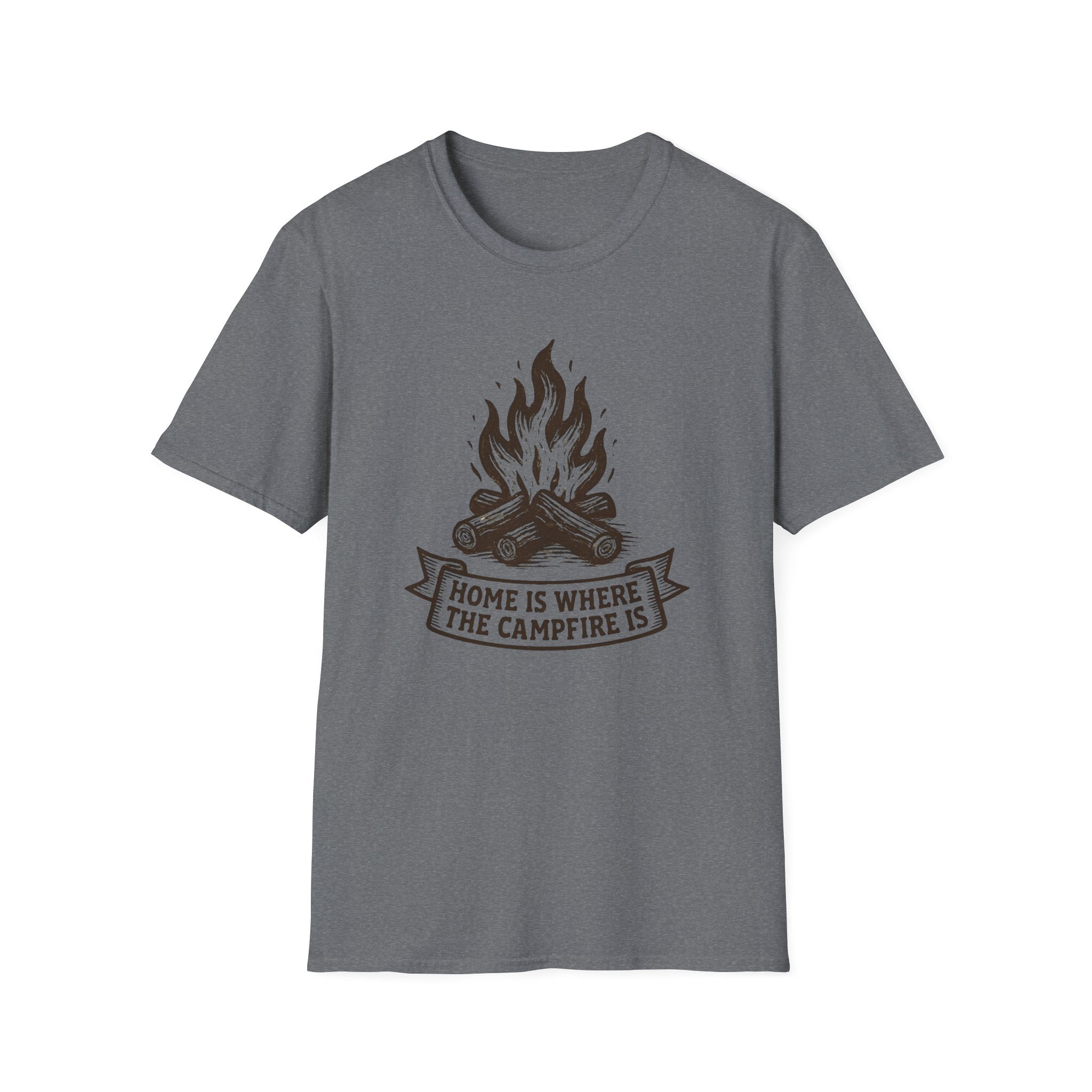 Campfire Graphic T-Shirt — "Home Is Where the Campfire Is" Outdoor Tee