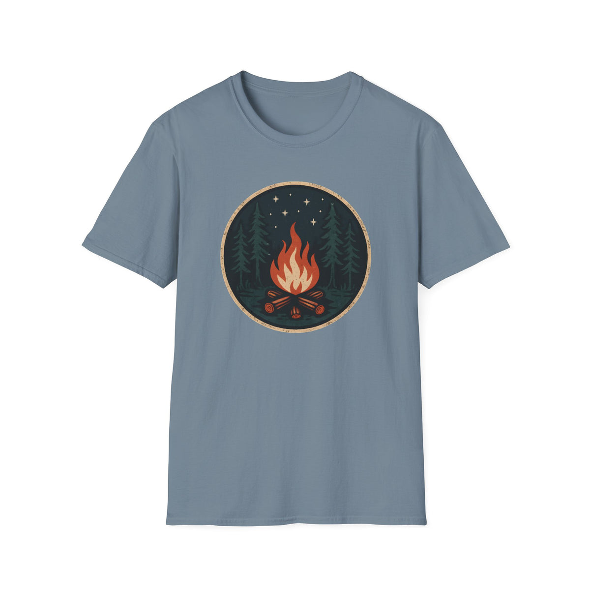 Campfire Night T-Shirt — Cozy Wilderness Bonfire Graphic Tee