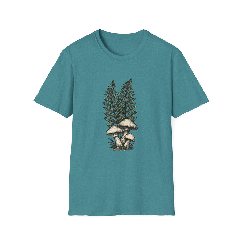 Fern & Mushroom Botanical Tee — Nature-Inspired Graphic T-Shirt