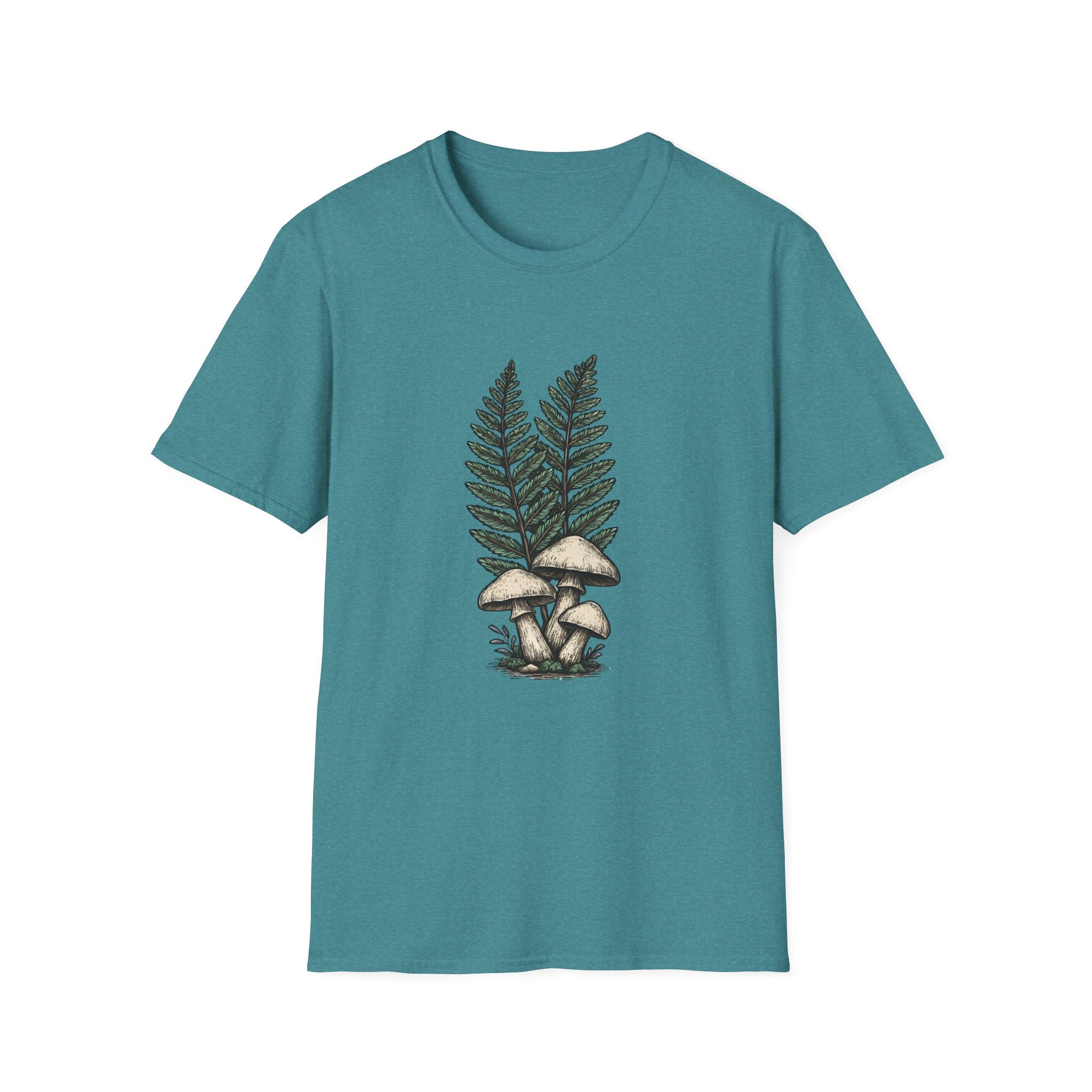 Fern & Mushroom Botanical Tee — Nature-Inspired Graphic T-Shirt