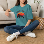 Sunset Hikes T-Shirt — Bear Silhouette Mountain Sunset Tee