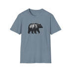 Bear Silhouette T-Shirt — Geometric Forest Graphic Tee
