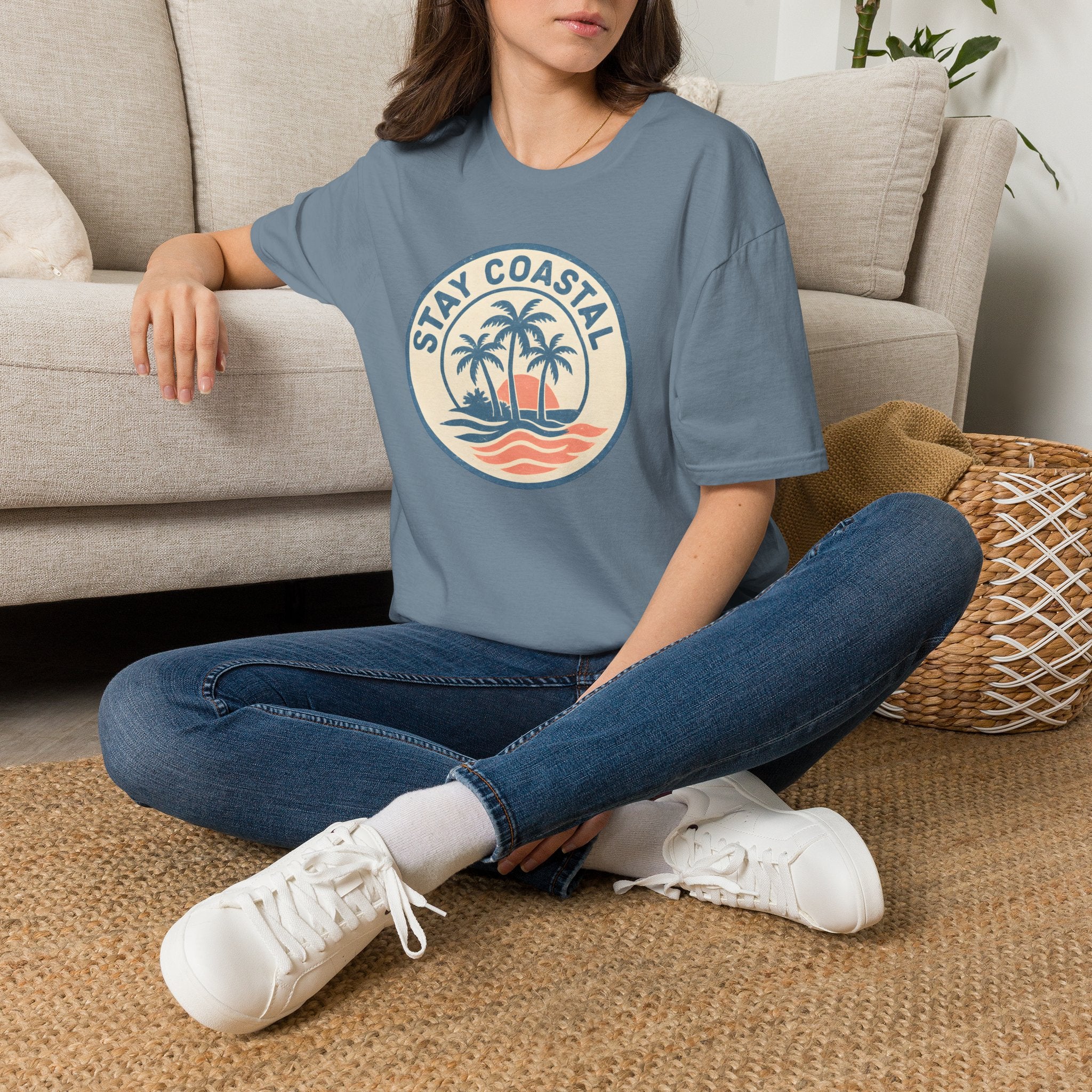 Stay Coastal T-Shirt — Vintage Palm Beach Sunset Tee