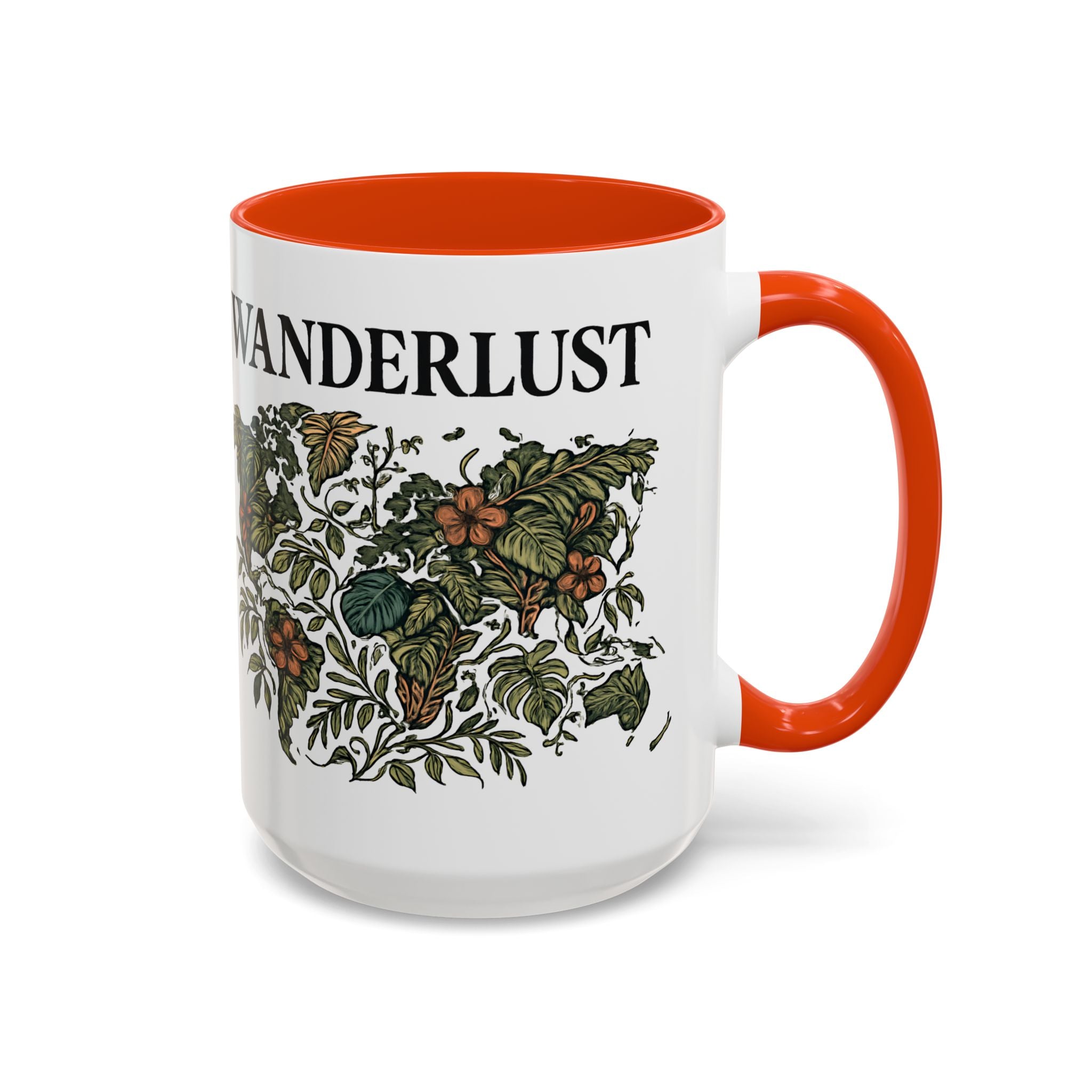 Wanderlust Floral Travel Mug — 11oz/15oz Ceramic Coffee Cup