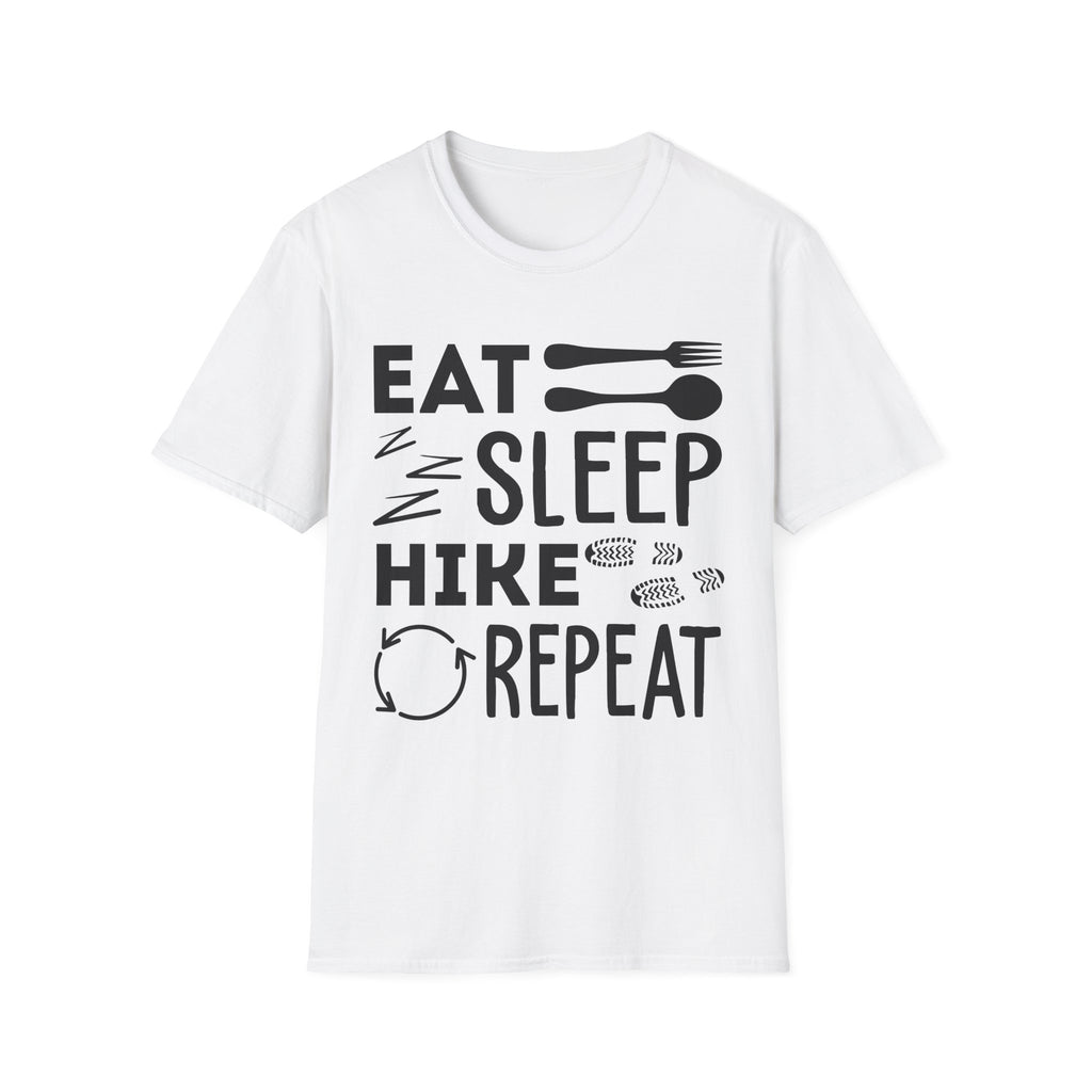Eat Sleep Hike Repeat T‑Shirt — Outdoor Hiking Graphic Tee