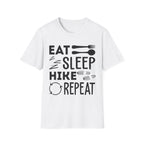 Eat Sleep Hike Repeat T‑Shirt — Outdoor Hiking Graphic Tee
