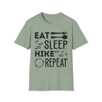 Eat Sleep Hike Repeat T‑Shirt — Outdoor Hiking Graphic Tee
