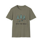 Into the Wild T-Shirt — Pine Trees & Paw Prints Outdoors Tee