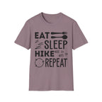 Eat Sleep Hike Repeat T‑Shirt — Outdoor Hiking Graphic Tee
