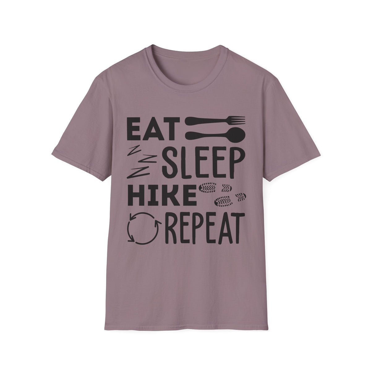 Eat Sleep Hike Repeat T‑Shirt — Outdoor Hiking Graphic Tee