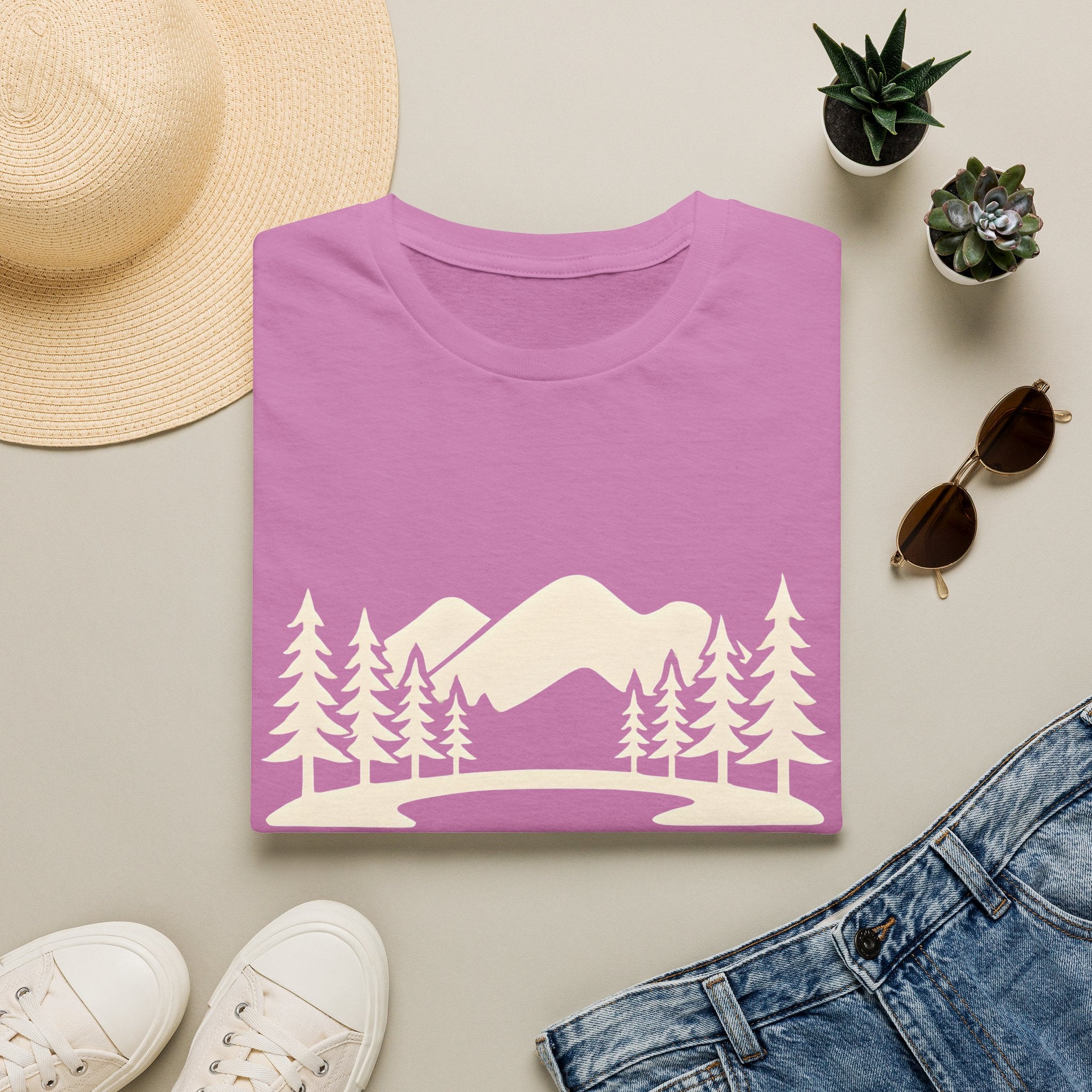 Mountain Pines T-Shirt — Minimal Scenic Forest Graphic
