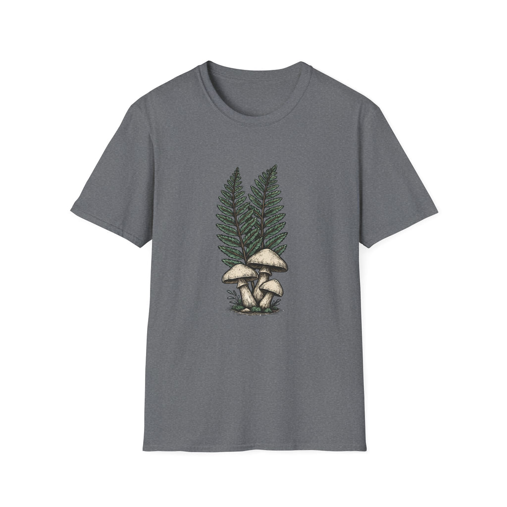Fern & Mushroom Botanical Tee — Nature-Inspired Graphic T-Shirt