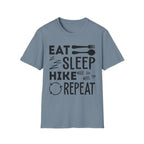 Eat Sleep Hike Repeat T‑Shirt — Outdoor Hiking Graphic Tee