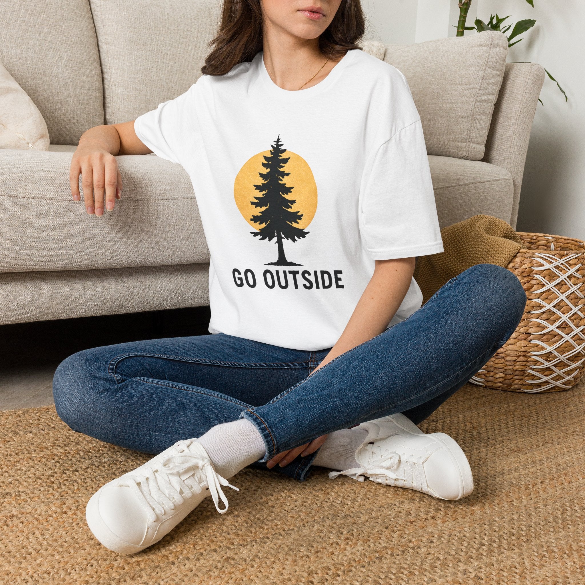 Go Outside Tree T-Shirt — Nature Adventure Graphic Tee
