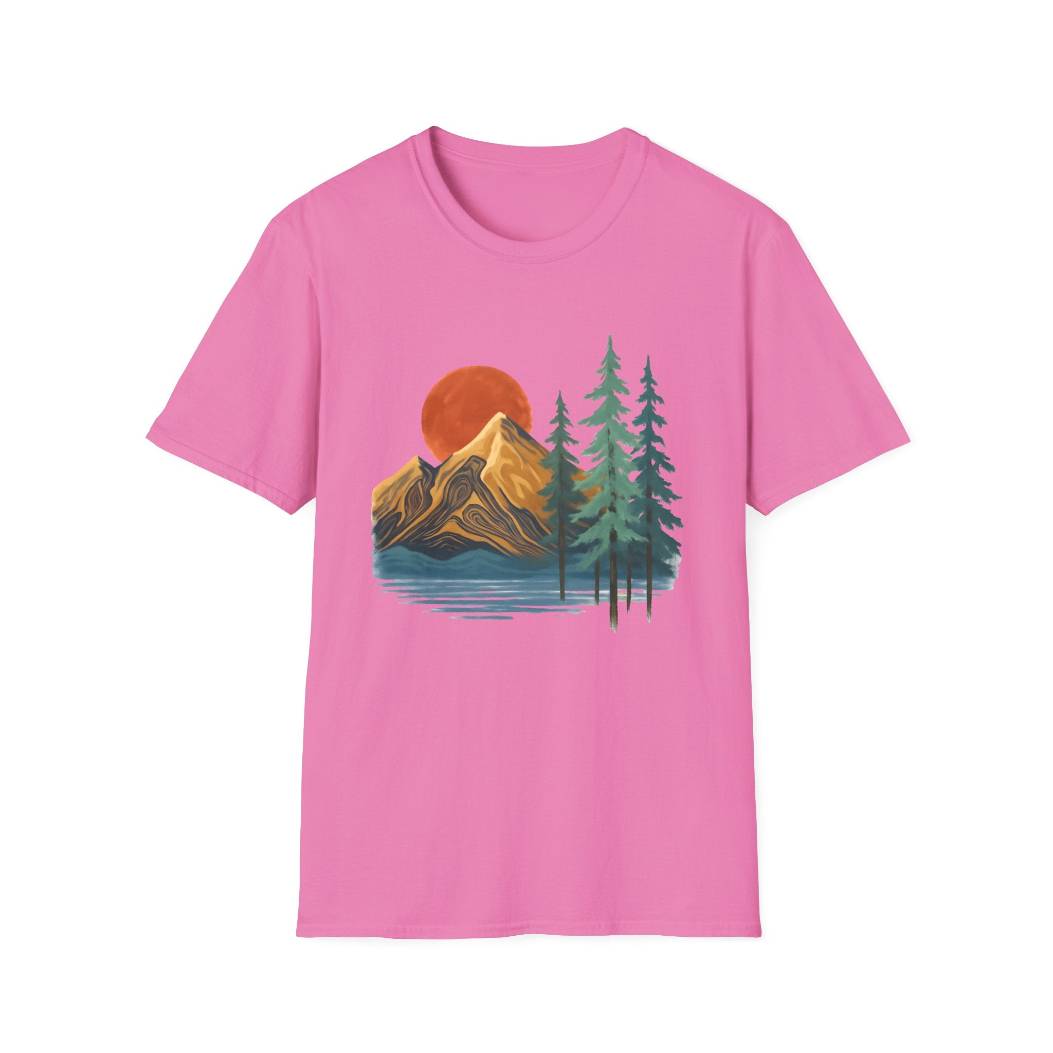 Mountain Sunset T-Shirt — Vintage Pine Forest Graphic