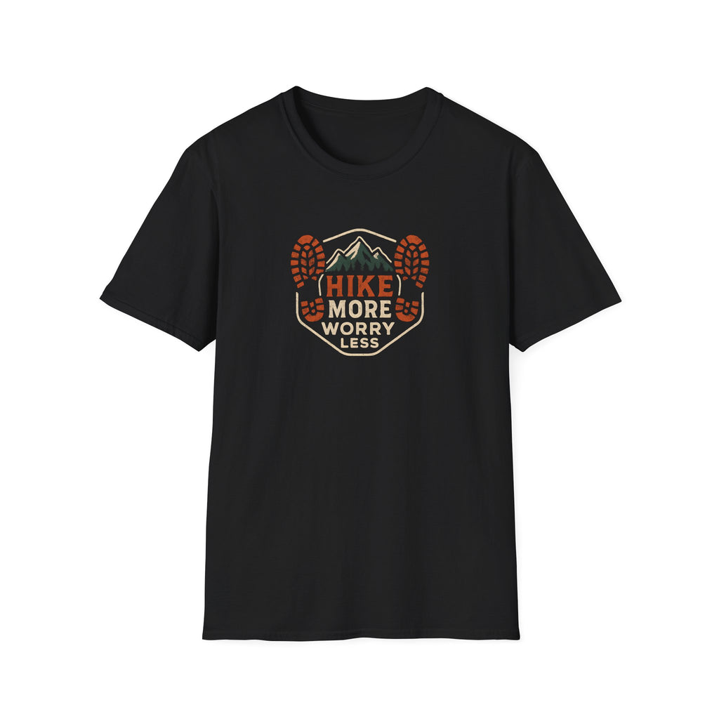 Hike More Worry Less T-Shirt — Outdoor Hiking Graphic Tee