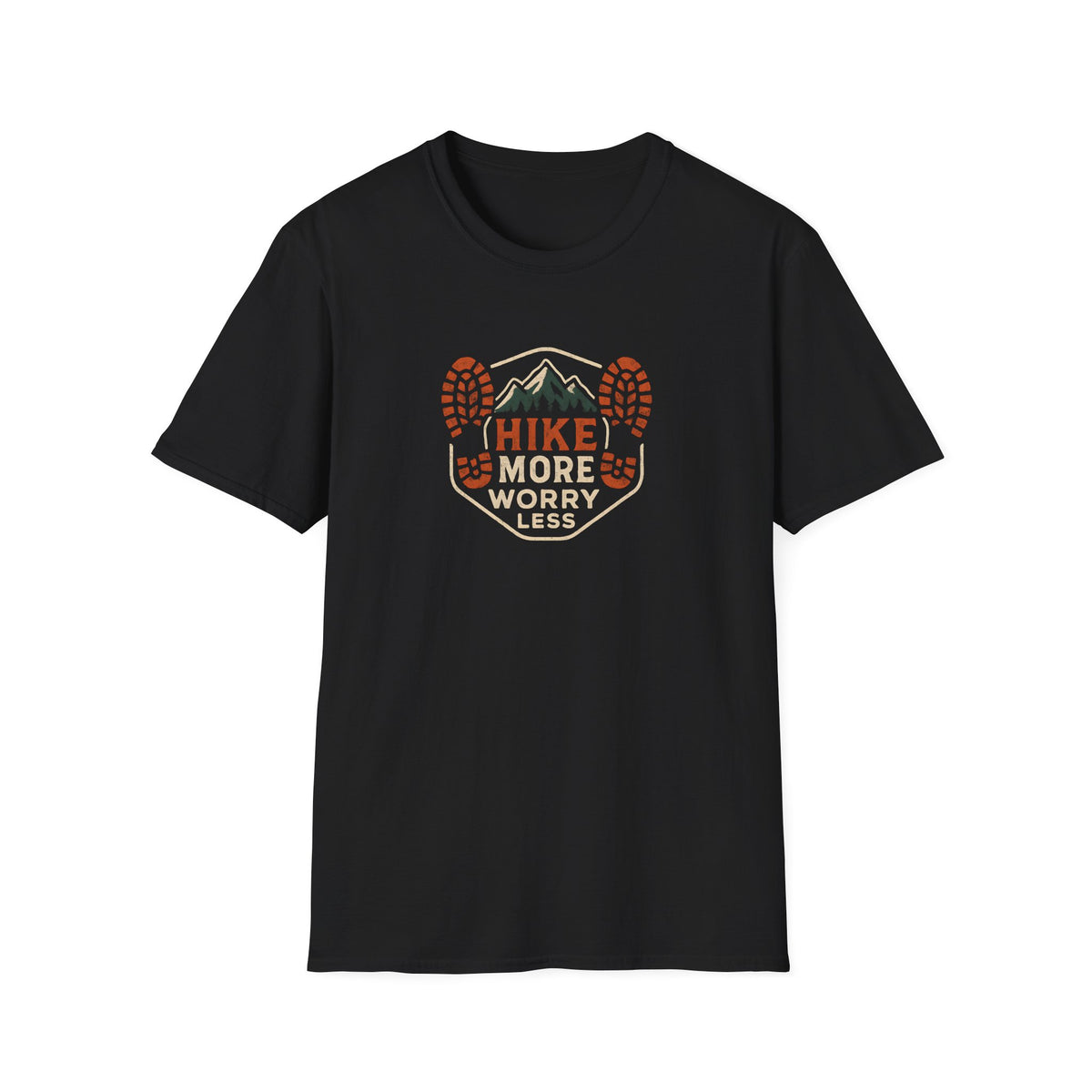 Hike More Worry Less T-Shirt — Outdoor Hiking Graphic Tee