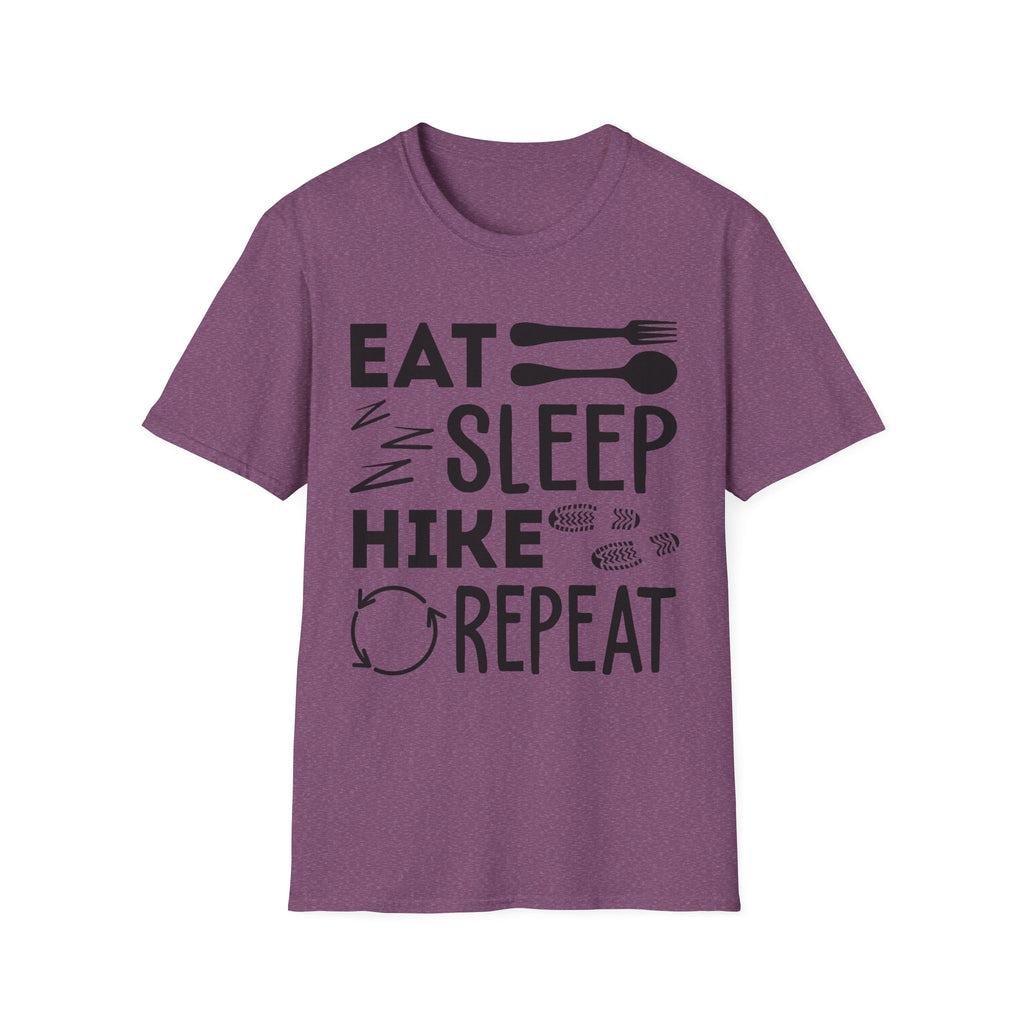 Eat Sleep Hike Repeat T‑Shirt — Outdoor Hiking Graphic Tee