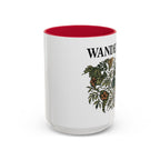 Wanderlust Floral Travel Mug — 11oz/15oz Ceramic Coffee Cup