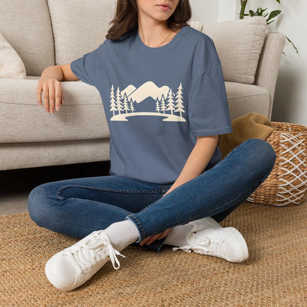 Mountain Pines T-Shirt — Minimal Scenic Forest Graphic