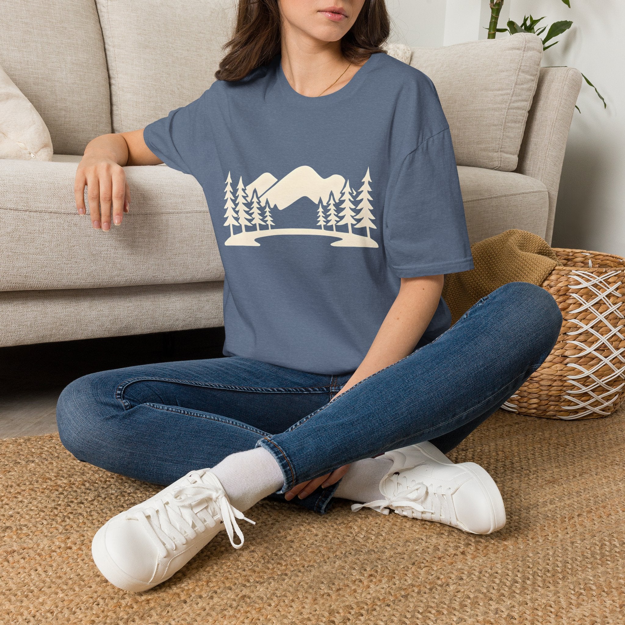 Mountain Pines T-Shirt — Minimal Scenic Forest Graphic