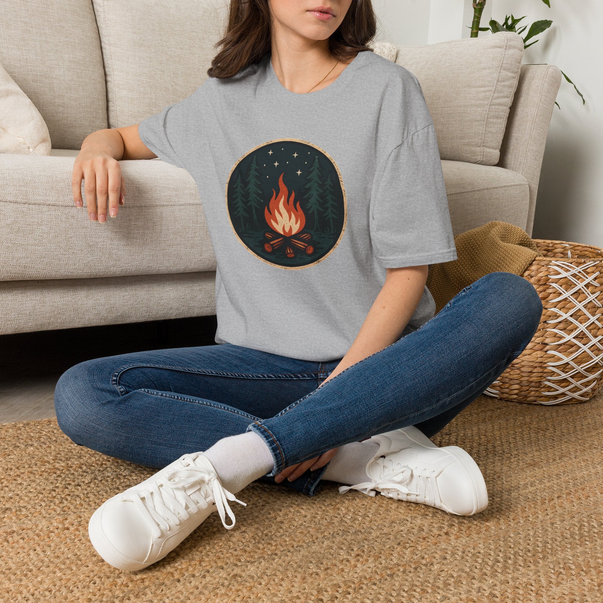 Campfire Night T-Shirt — Cozy Wilderness Bonfire Graphic Tee