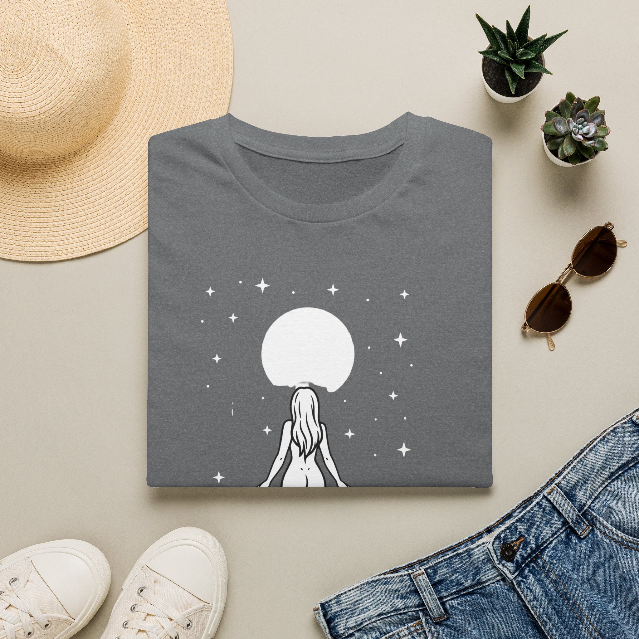 Moon Goddess T-Shirt — Celestial 'Moon Lover' Graphic Tee