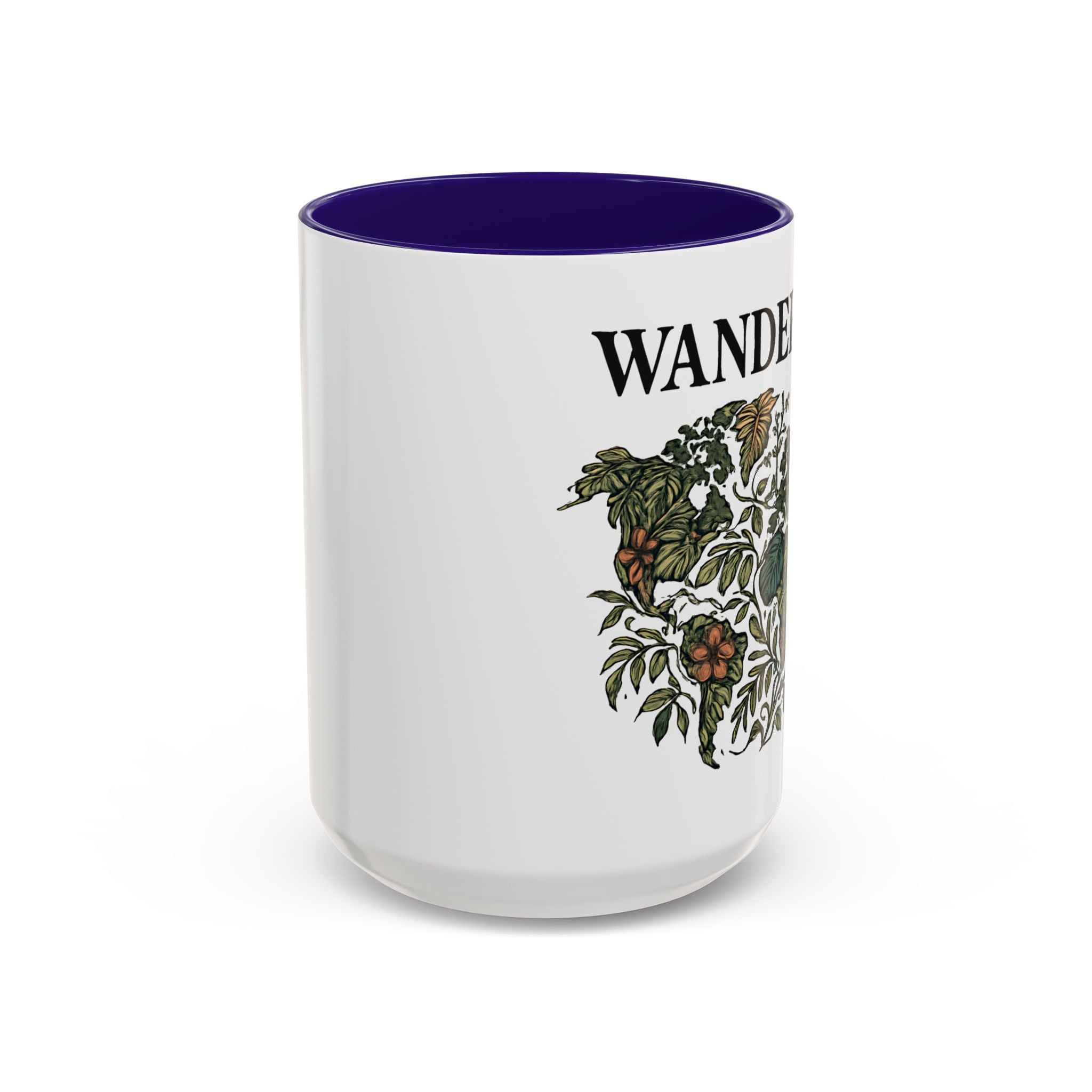 Wanderlust Floral Travel Mug — 11oz/15oz Ceramic Coffee Cup