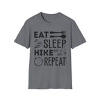 Eat Sleep Hike Repeat T‑Shirt — Outdoor Hiking Graphic Tee