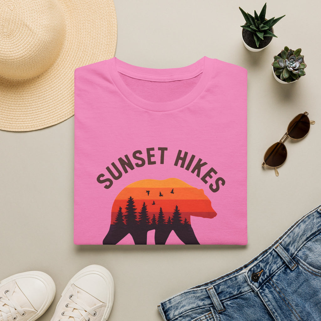 Sunset Hikes T-Shirt — Bear Silhouette Mountain Sunset Tee