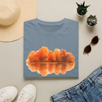 Autumn Lake Reflection T-Shirt — Orange Fall Trees Graphic Tee