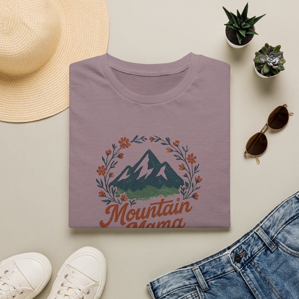 Mountain Mama T-Shirt — Floral Mountain Graphic Tee for Outdoor Moms
