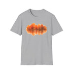 Autumn Lake Reflection T-Shirt — Orange Fall Trees Graphic Tee