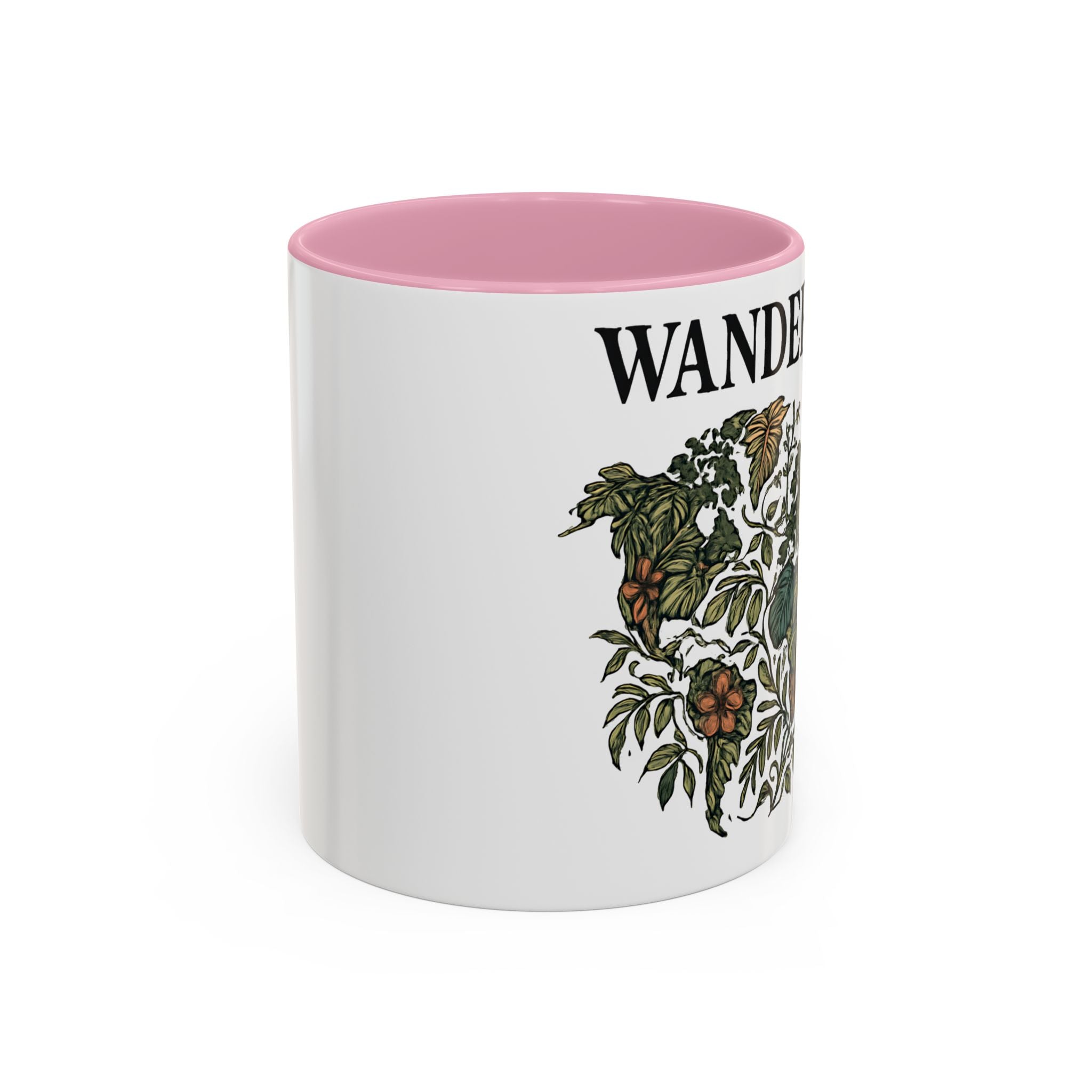 Wanderlust Floral Travel Mug — 11oz/15oz Ceramic Coffee Cup