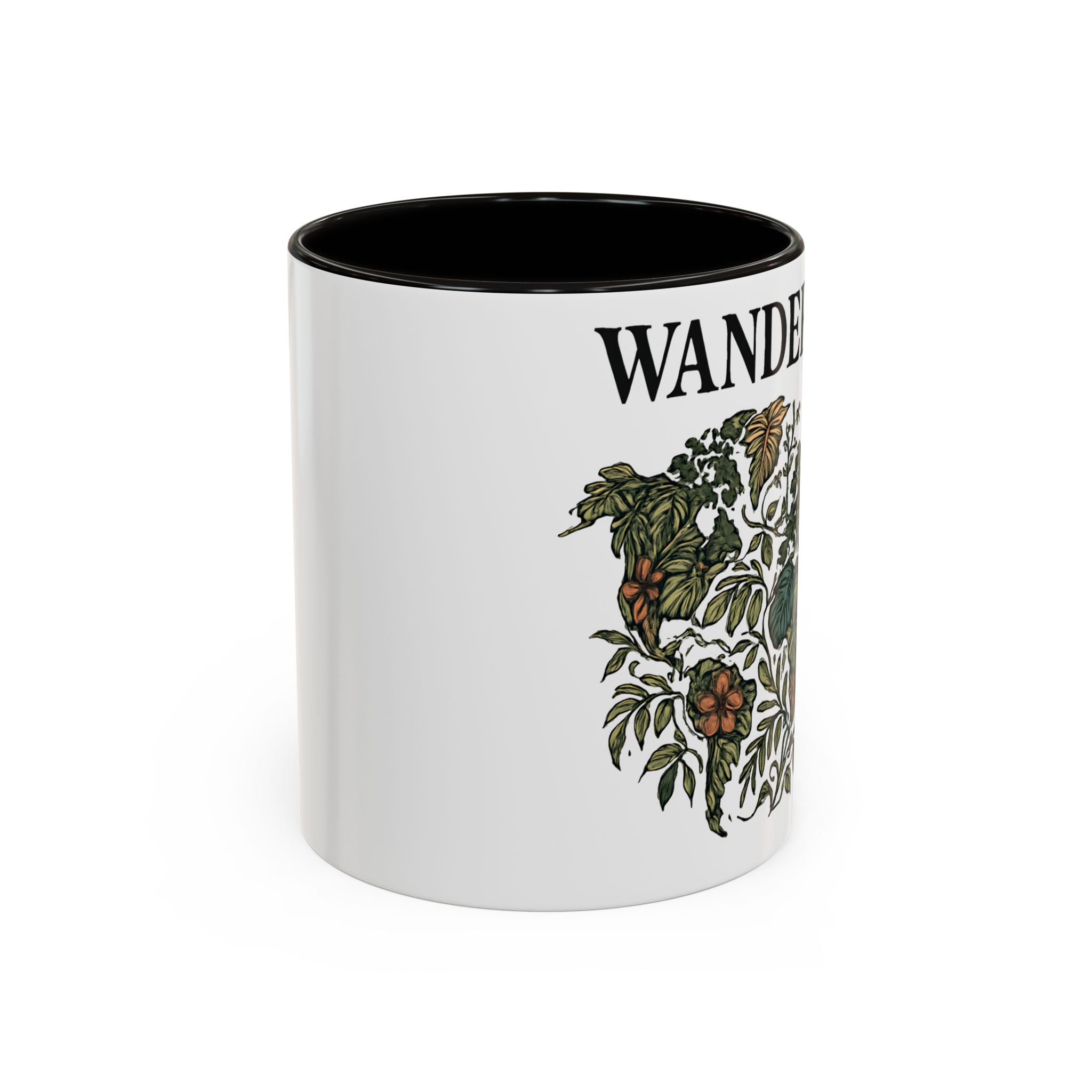 Wanderlust Floral Travel Mug — 11oz/15oz Ceramic Coffee Cup