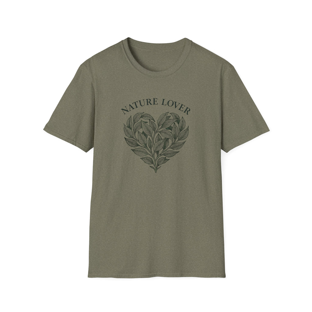 Nature Lover T-Shirt — Botanical Heart Graphic Tee