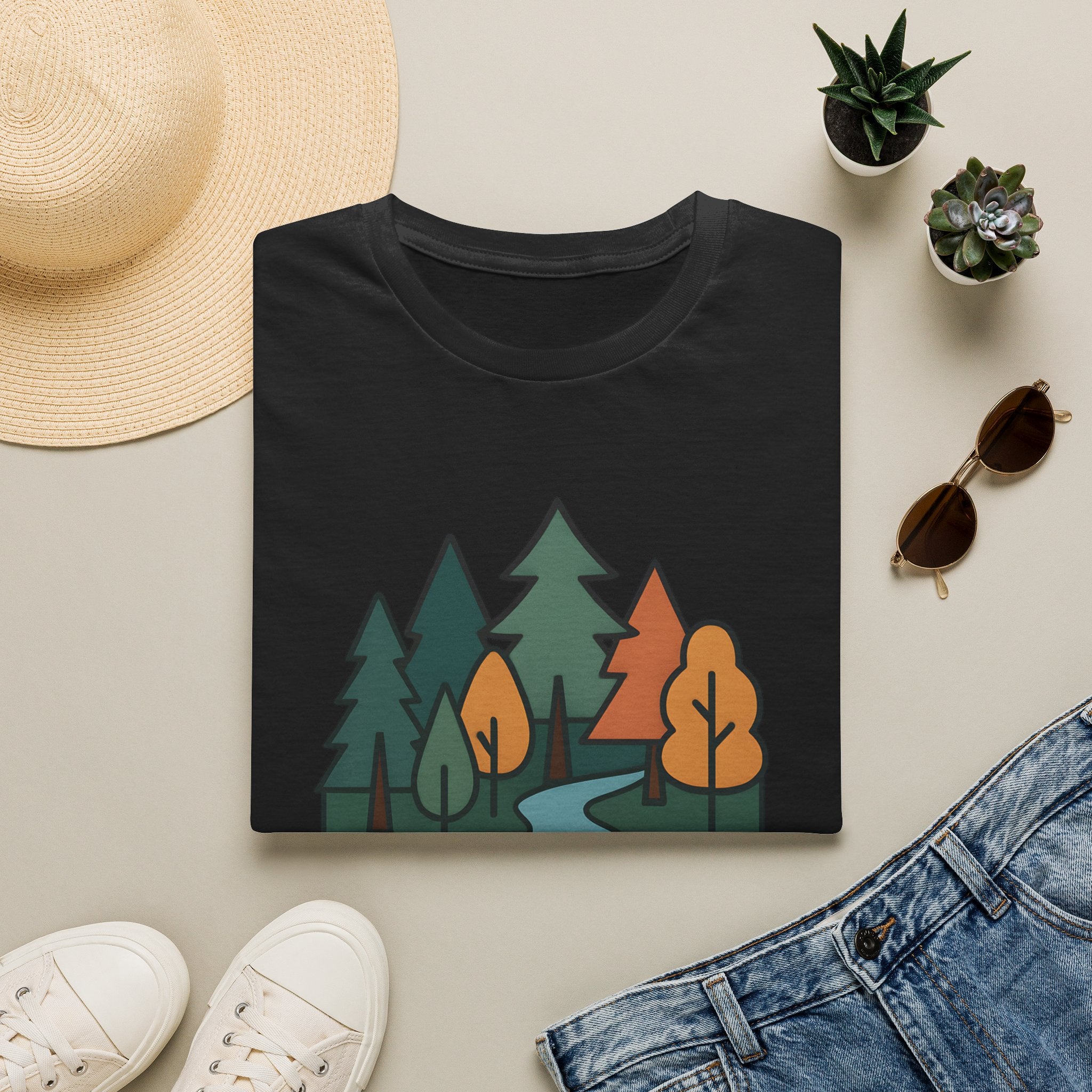 Nature Is My Therapy T-Shirt — Scenic Forest River Graphic Tee