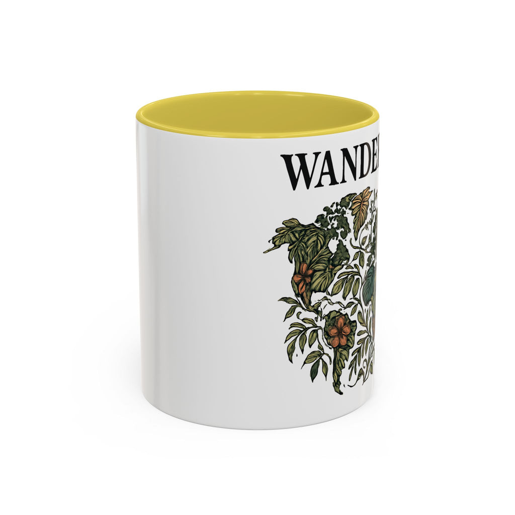 Wanderlust Floral Travel Mug — 11oz/15oz Ceramic Coffee Cup